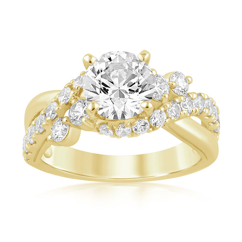 Brilliant-Cut Lab Grown 2.5ctw. Diamond Bypass Engagement Ring in 14k Yellow Gold image number null